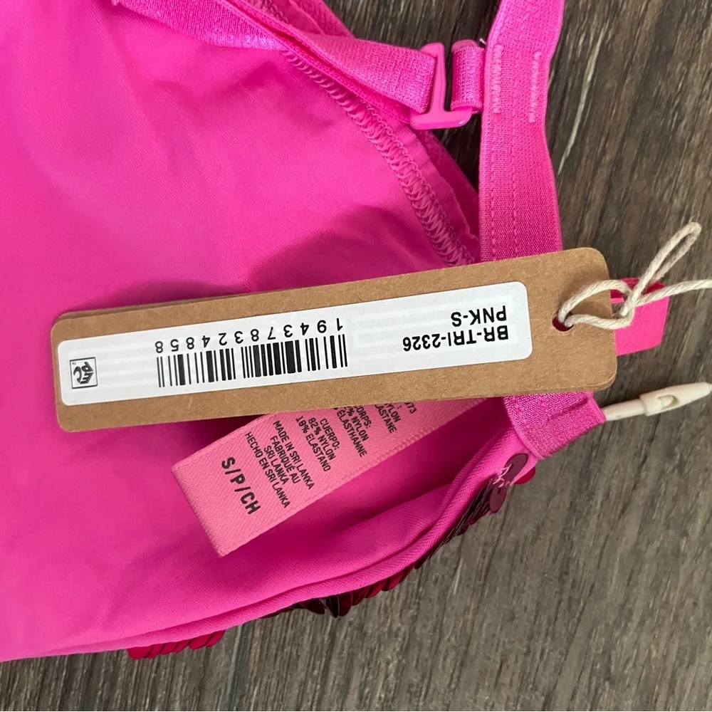 SKIMS Sequin Triangle Bralette Hot Pink Sparkle Wireless Bra Size S & 3X NWT - Picture 3 of 5